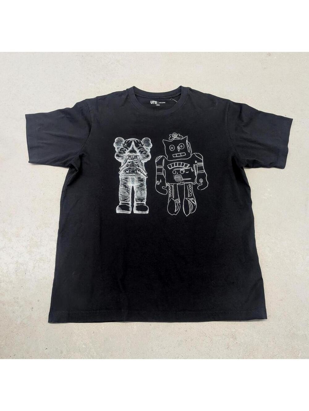 Kaws x Andy Warhol x Uniqlo Robot Art Print T-shirt